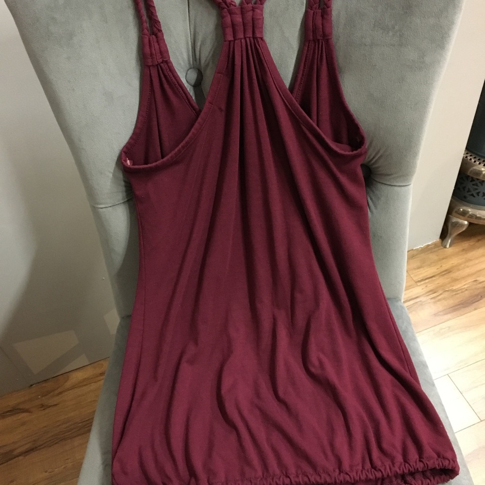 •American Rag Burgundy Racer Back Tee - Picture 3 of 4